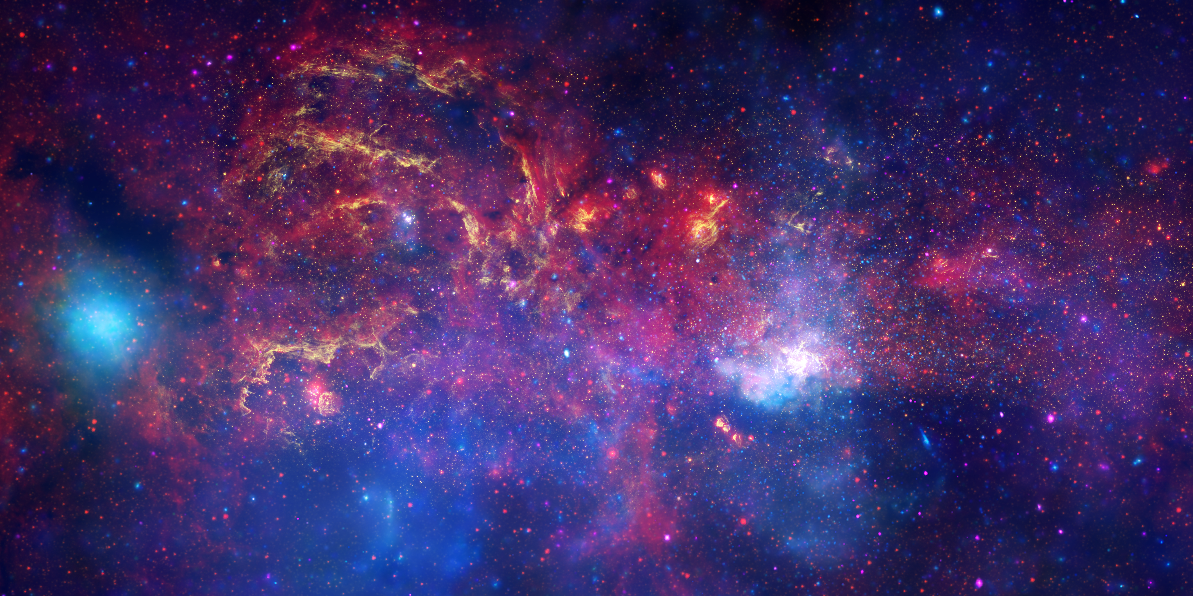 The core of the Milky Way, Hubble, Spitzer, Chandra